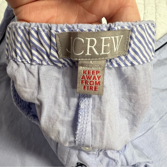 J. Crew Classic pajama pant set end-on-end cotton in Cool Lilac Blue Size Large - Picture 12 of 12
